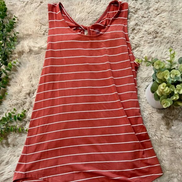 Rust Striped Sleeveless Top – Market & Spruce (Size S) - Picture 1 of 4